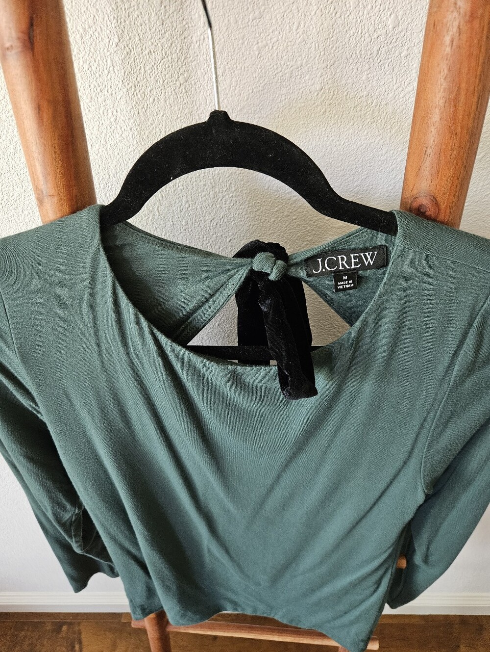J. Crew Formknit Open back Velvet Bow Shirt - Picture 9 of 15